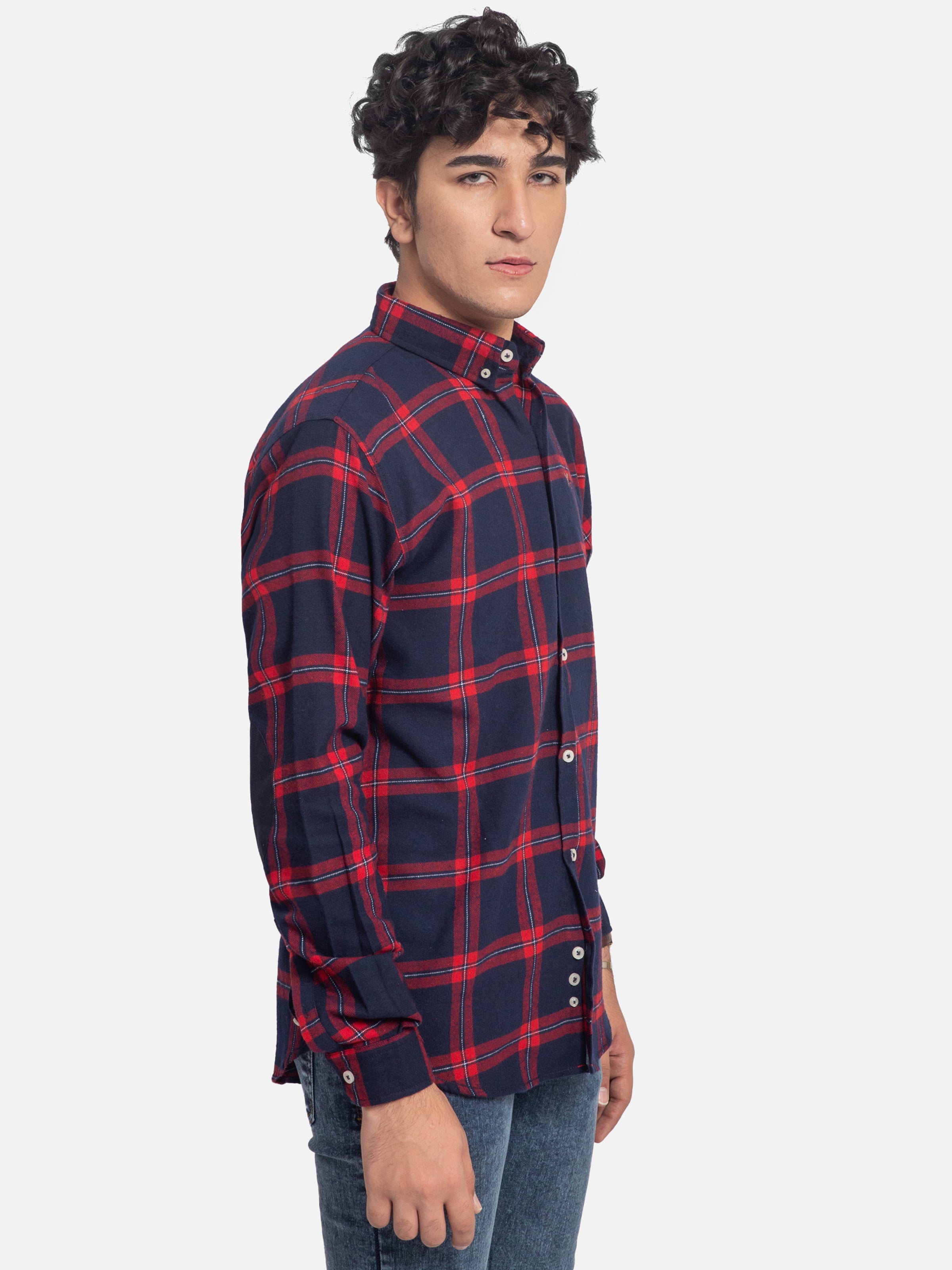 CASUAL SHIRT NAVY RED