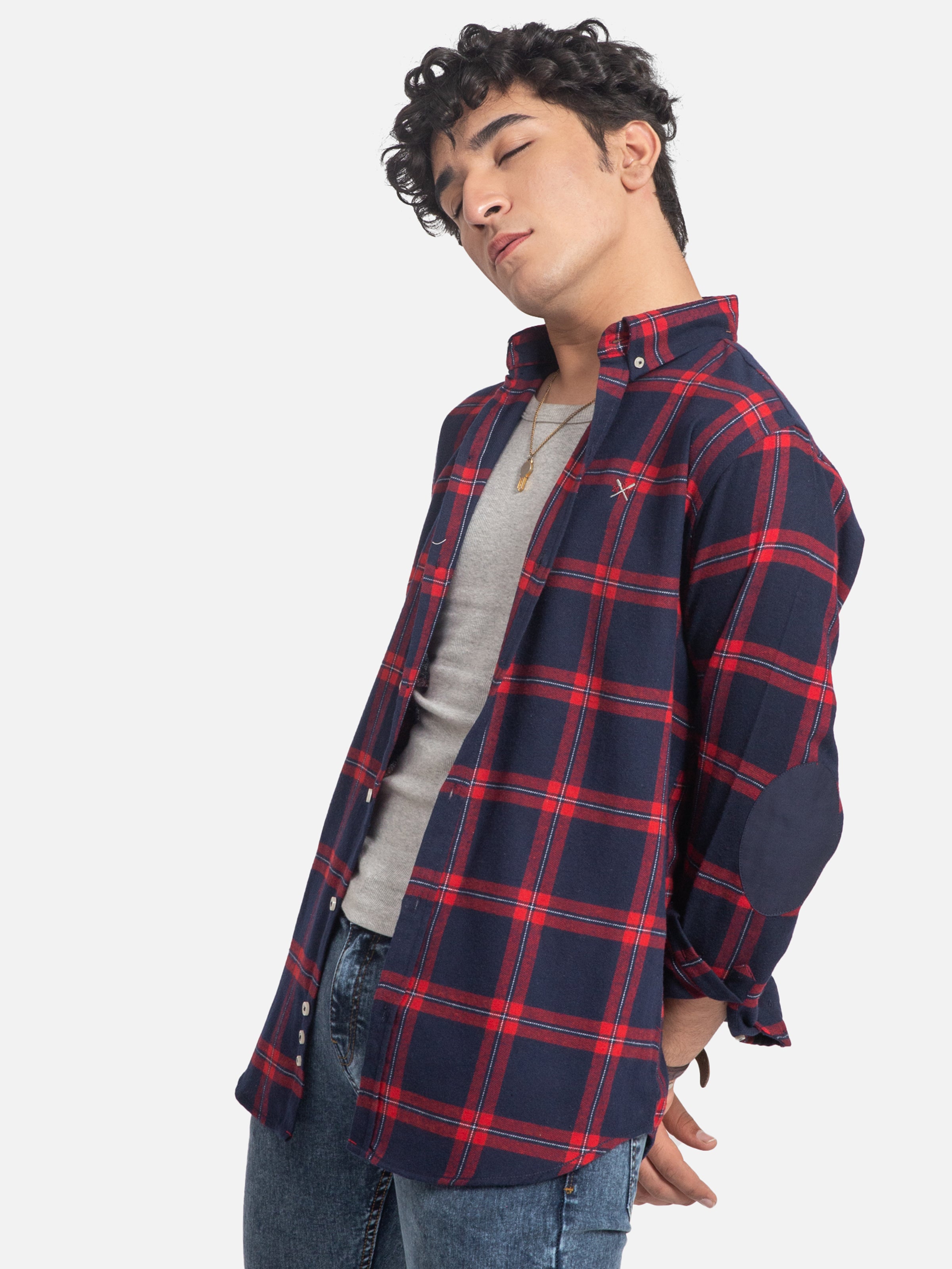 CASUAL SHIRT NAVY RED