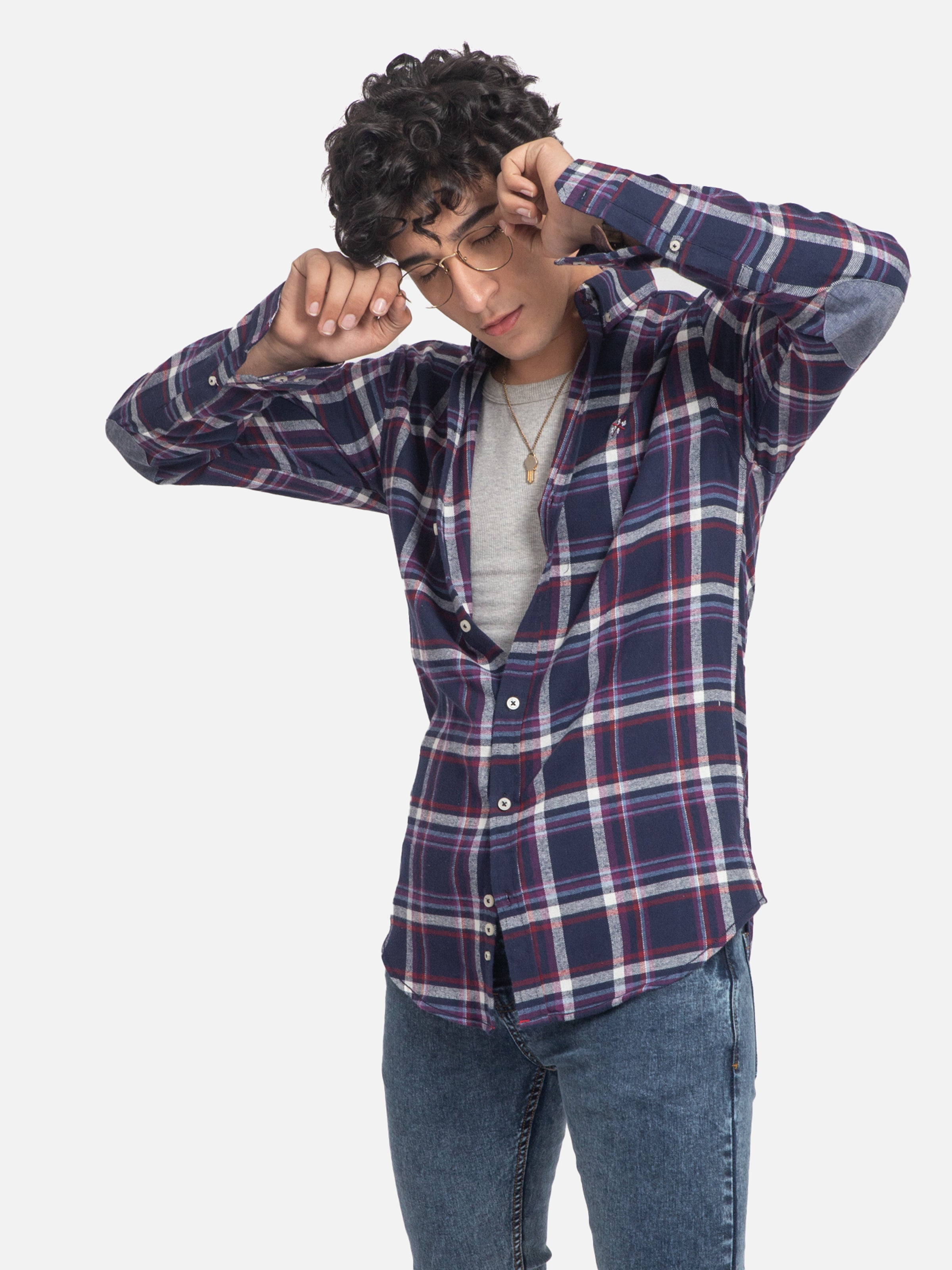 CASUAL SHIRT NAVY MAROON