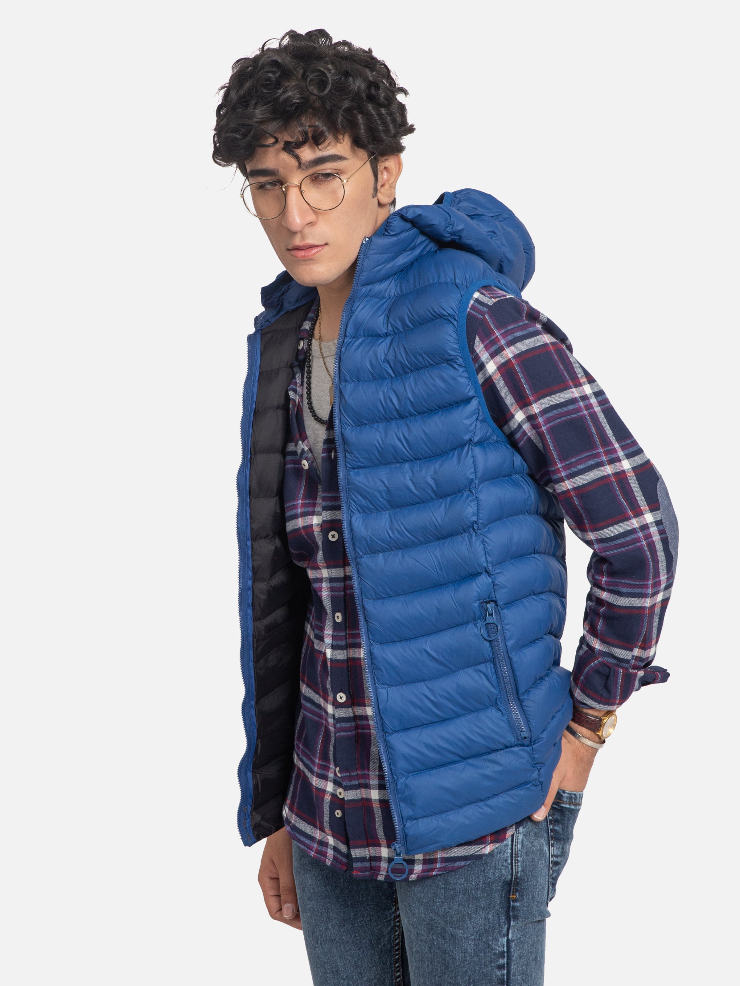 JACKET SLEEVELESS PARACHUTE BLUE